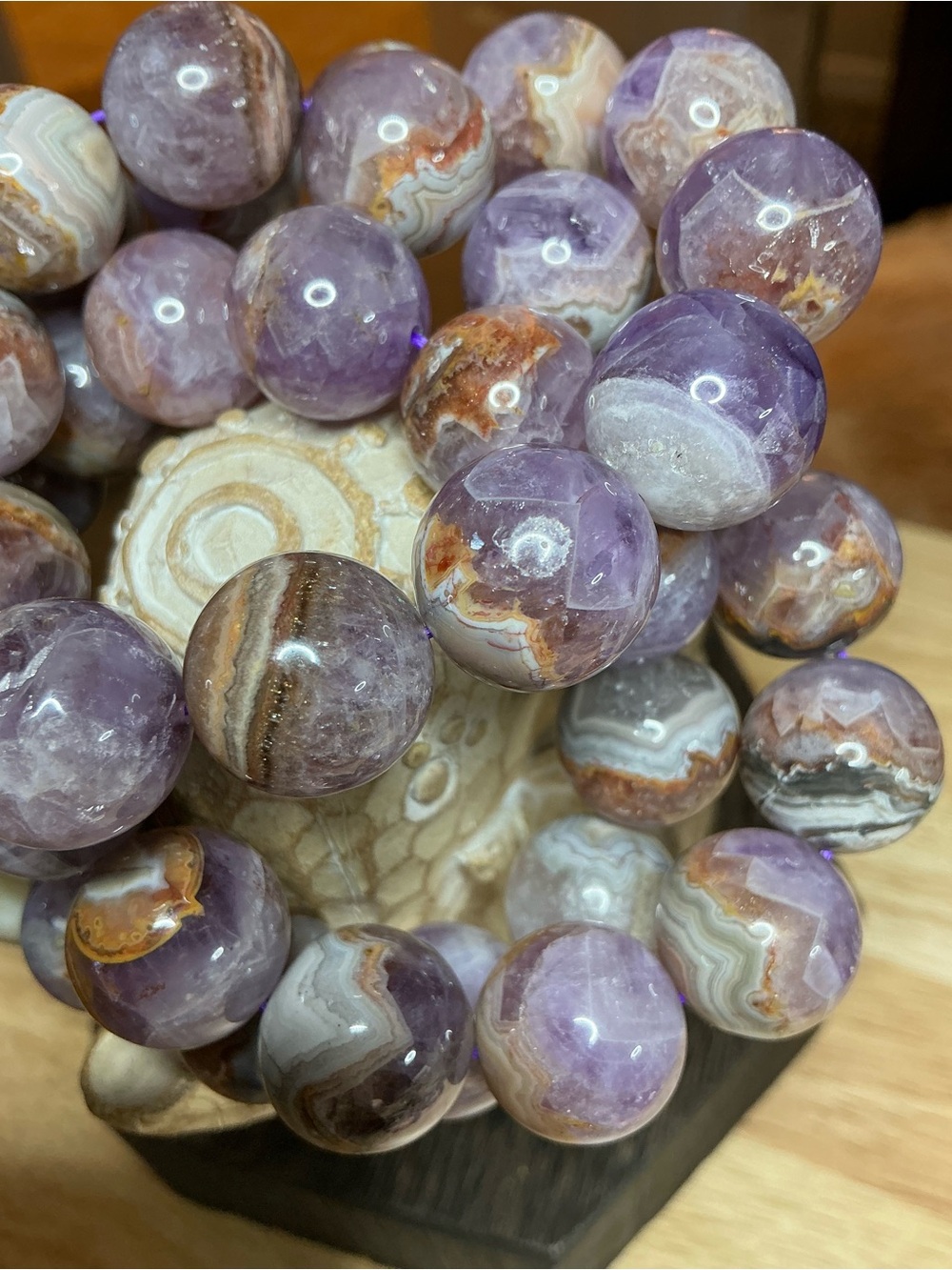 Lavender Lace: Amethyst and Crazy Lace 16mm